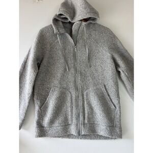 Lululemon‎ Women's So Sherpa Hooded Jacket Grey FUZZY Wool Zip up Coat Size 6